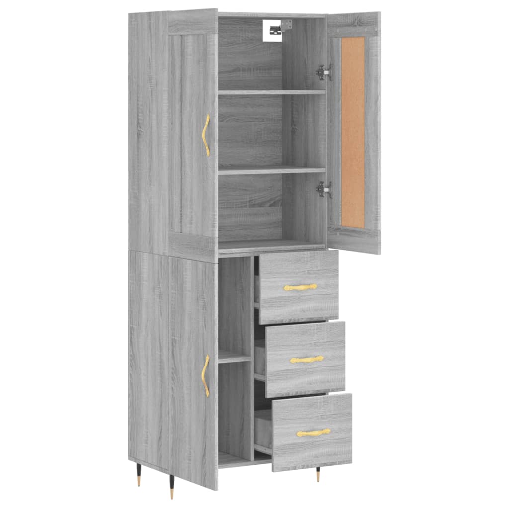 Buffet haut Sonoma gris 69,5x34x180 cm Bois d'ingénierie - XIOS