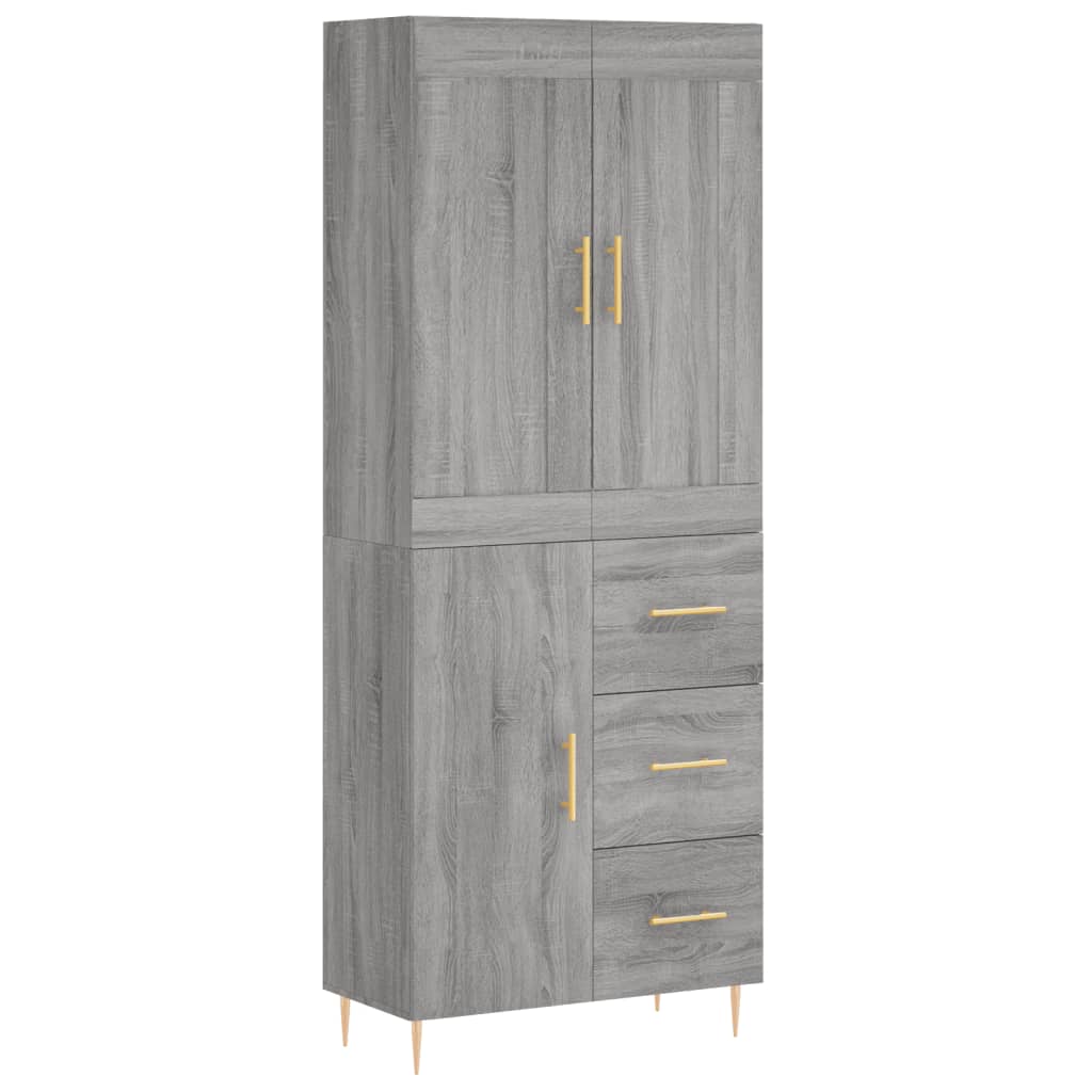Buffet haut Sonoma gris 69,5x34x180 cm Bois d'ingénierie - XIOS