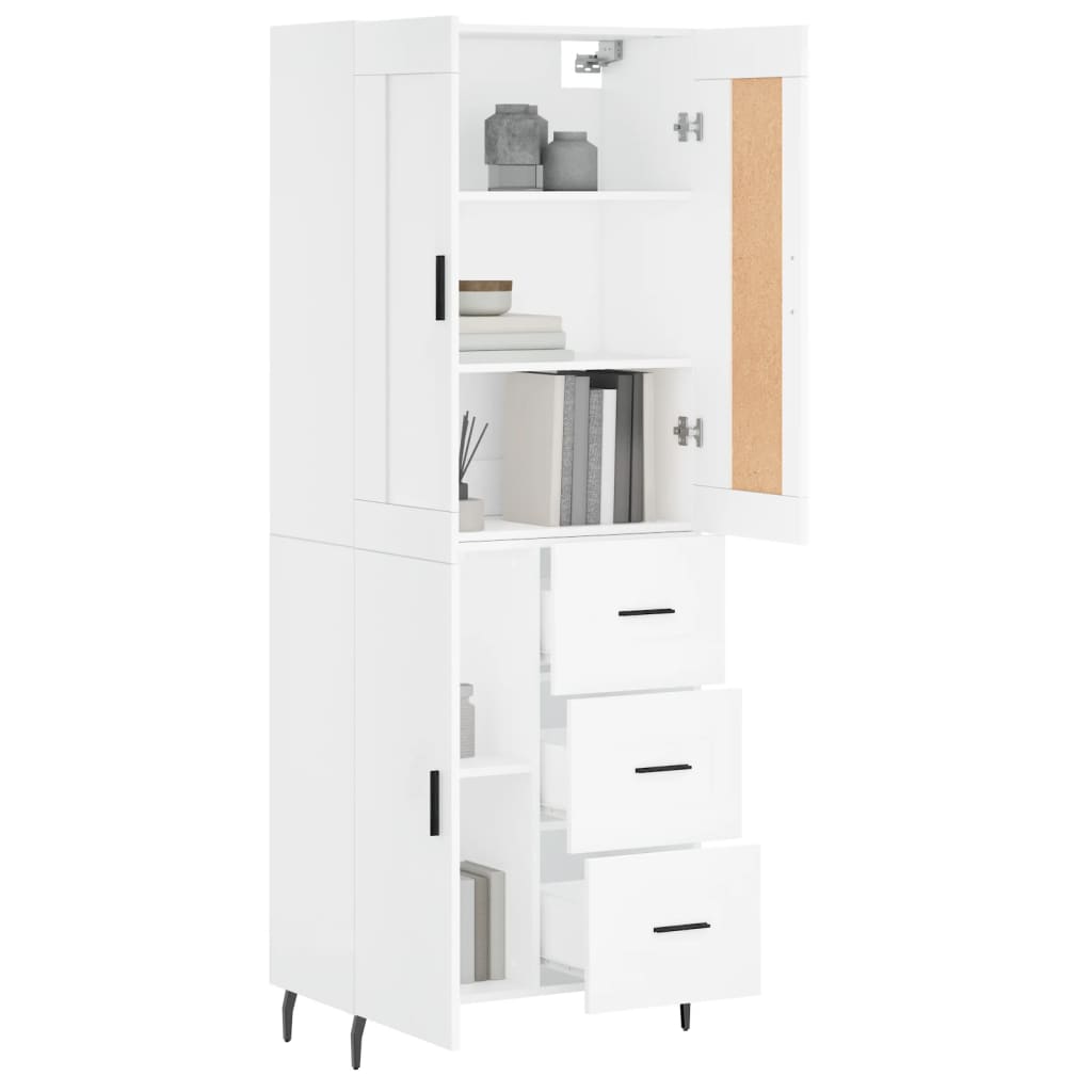 Buffet haut Blanc 69,5x34x180 cm Bois d'ingénierie - XIOS