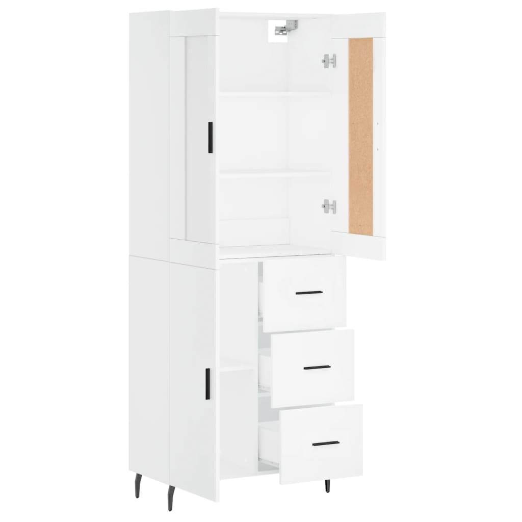 Buffet haut Blanc 69,5x34x180 cm Bois d'ingénierie - XIOS