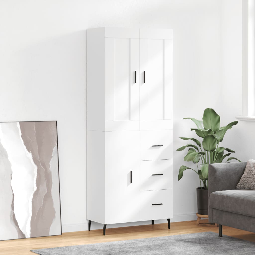 Buffet haut Blanc 69,5x34x180 cm Bois d'ingénierie - XIOS