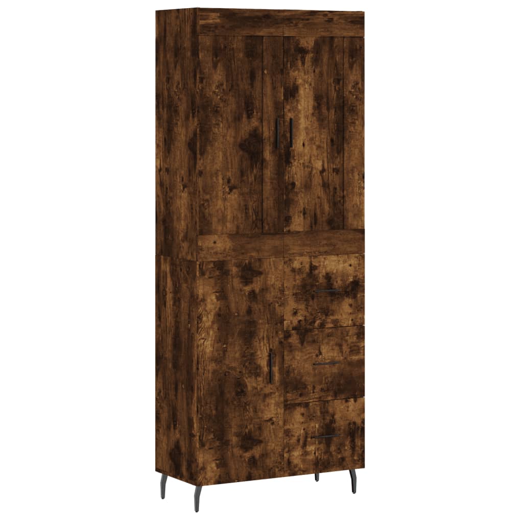 Buffet haut Chêne fumé 69,5x34x180 cm Bois d'ingénierie - XIOS