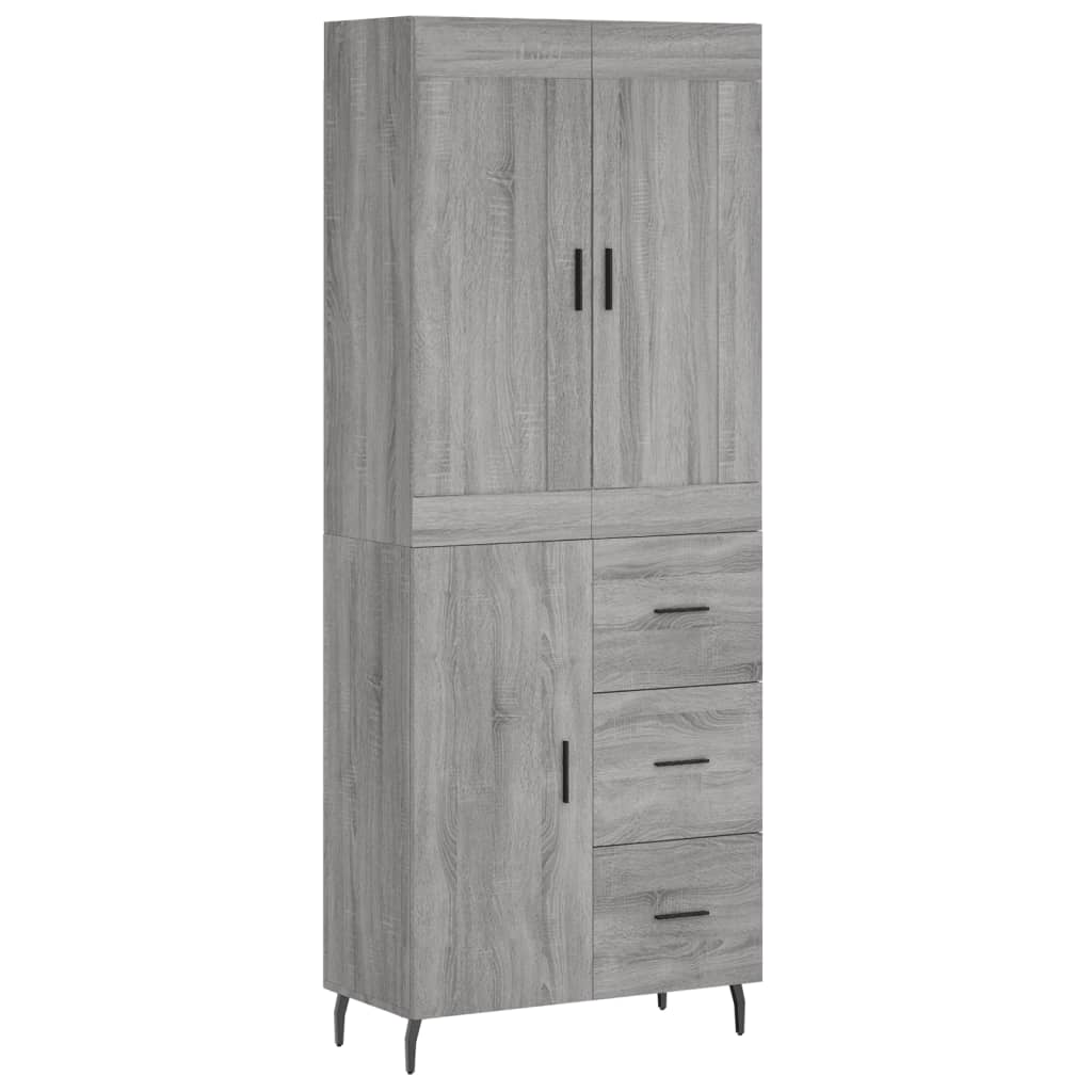 Buffet haut Sonoma gris 69,5x34x180 cm Bois d'ingénierie - XIOS