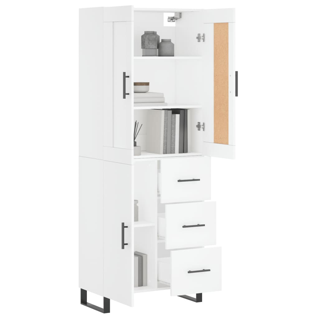 Buffet haut Blanc 69,5x34x180 cm Bois d'ingénierie - XIOS