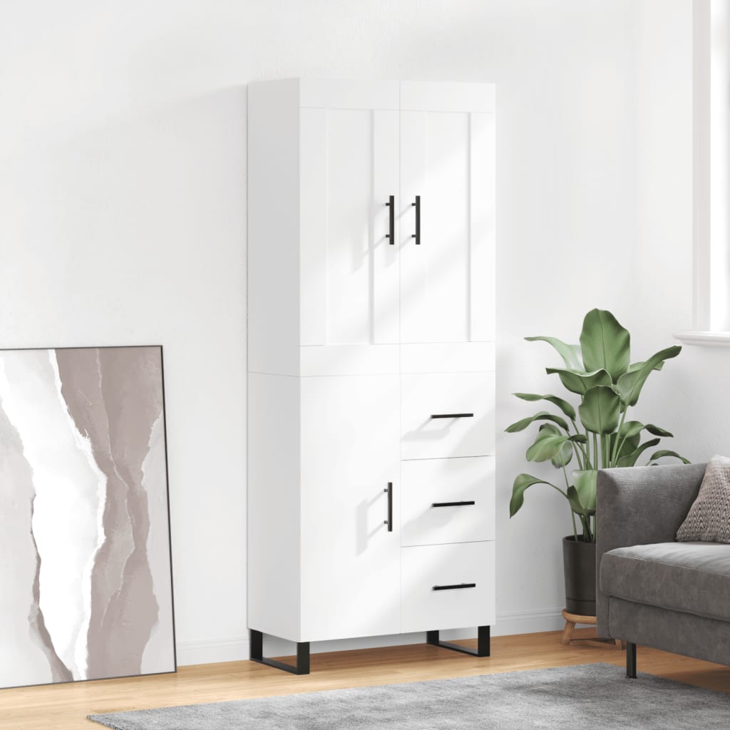 Buffet haut Blanc 69,5x34x180 cm Bois d'ingénierie - XIOS