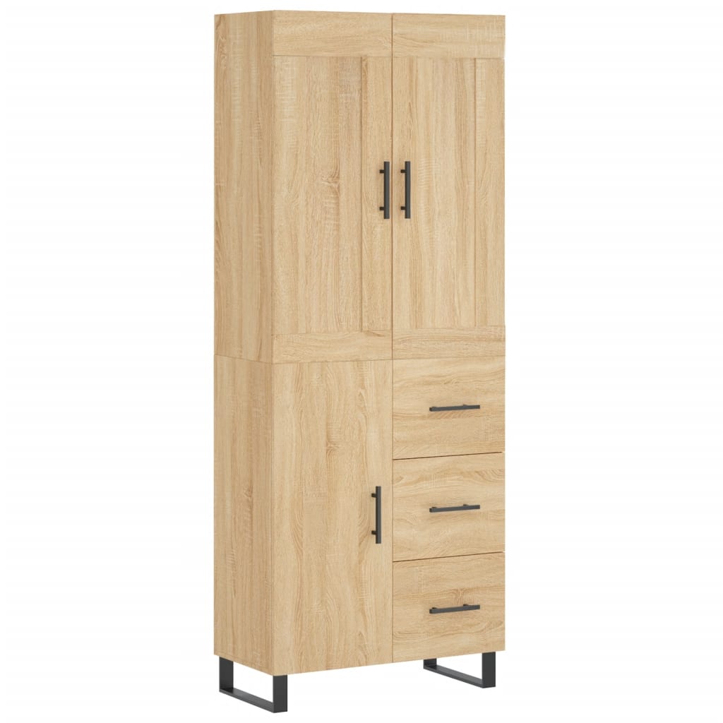 Buffet haut Chêne sonoma 69,5x34x180 cm Bois d'ingénierie