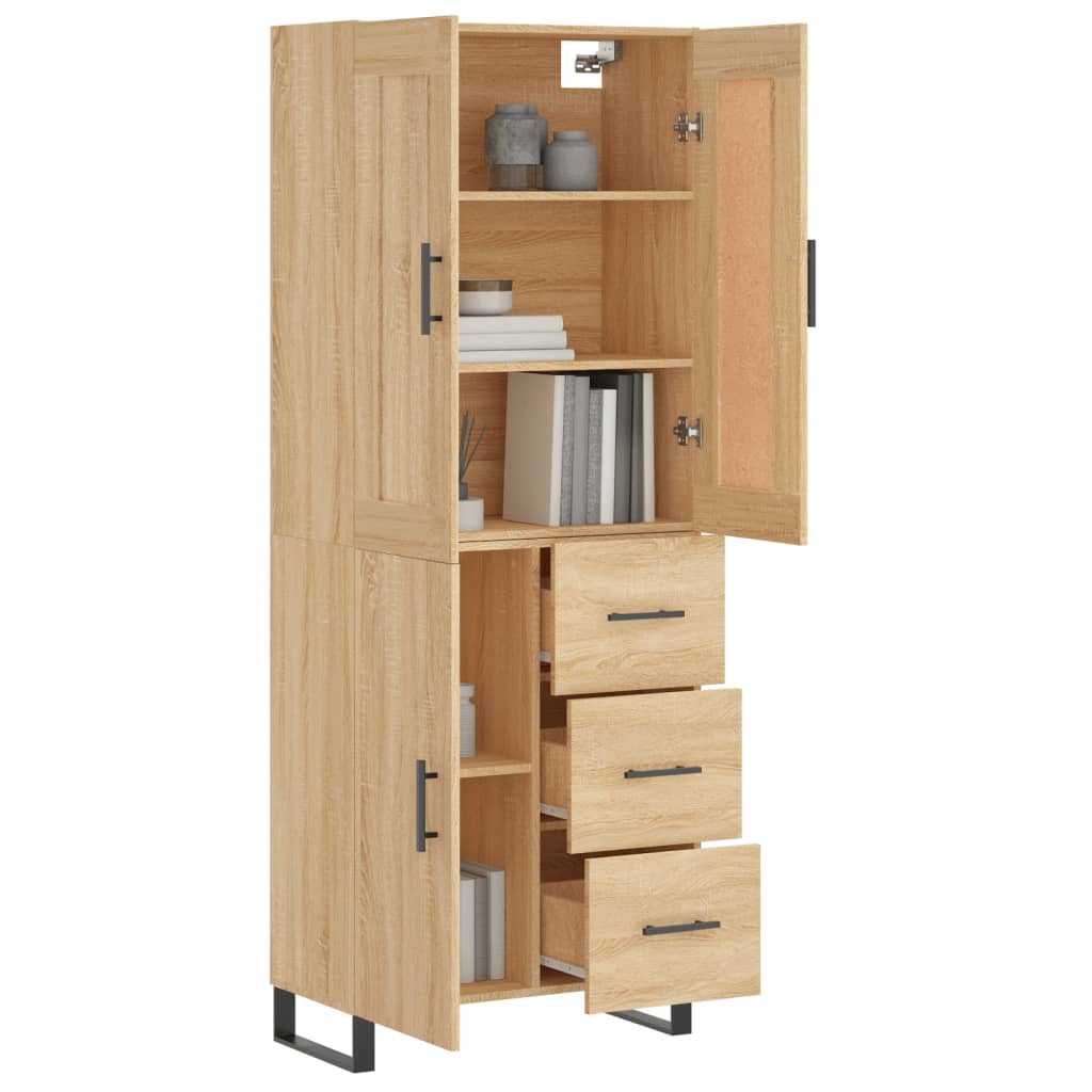Buffet haut Chêne sonoma 69,5x34x180 cm Bois d'ingénierie