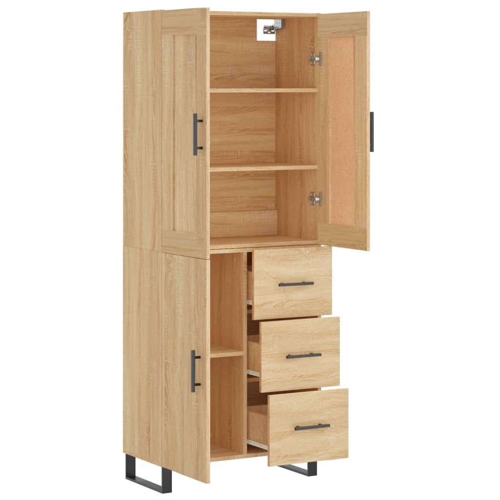 Buffet haut Chêne sonoma 69,5x34x180 cm Bois d'ingénierie