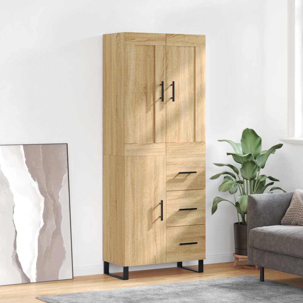 Buffet haut Chêne sonoma 69,5x34x180 cm Bois d'ingénierie