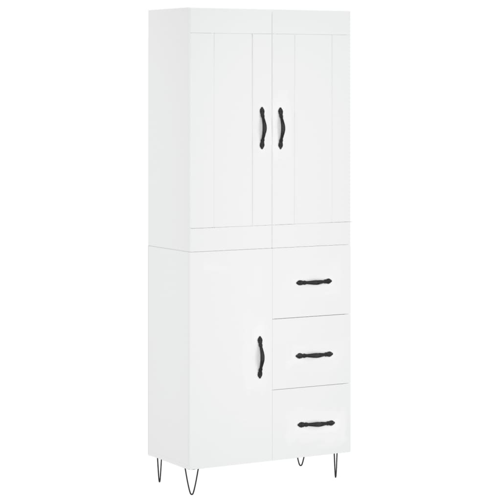 Buffet haut Blanc 69,5x34x180 cm Bois d'ingénierie - XIOS