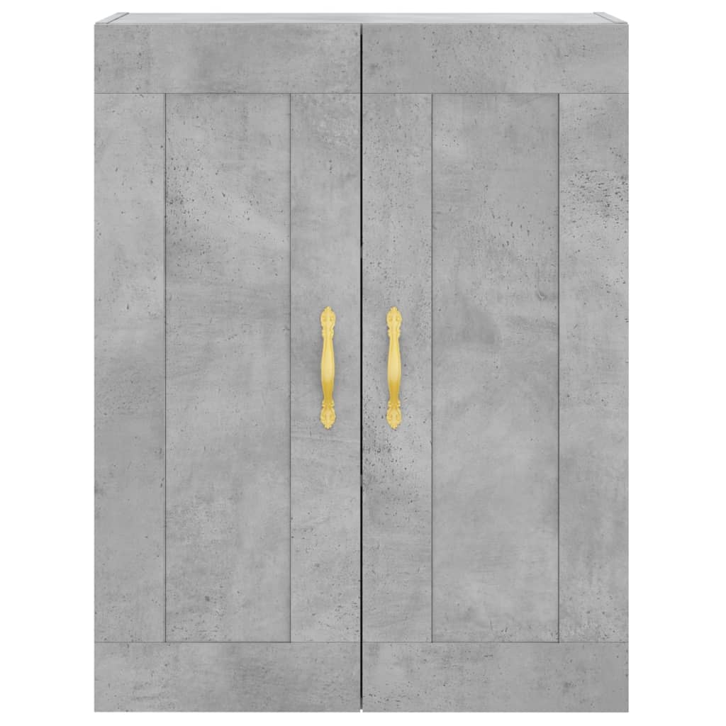 Buffet haut Gris béton 69,5x34x180 cm Bois d'ingénierie - XIOS