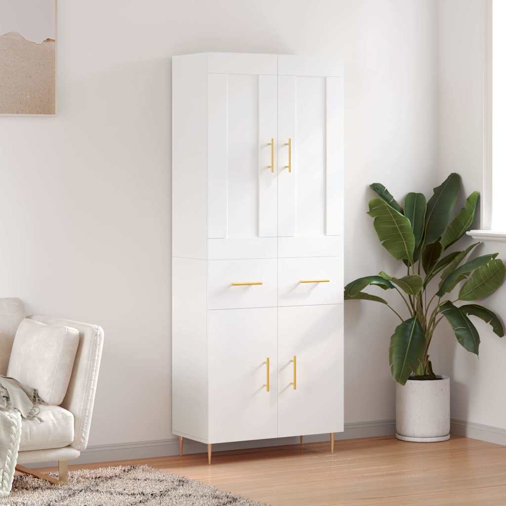 Buffet haut Blanc 69,5x34x180 cm Bois d'ingénierie - XIOS