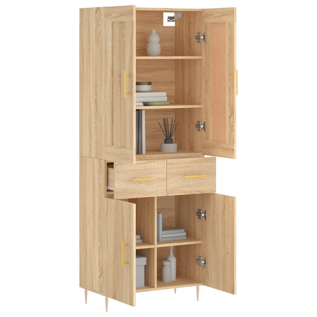 Buffet haut Chêne sonoma 69,5x34x180 cm Bois d'ingénierie - XIOS