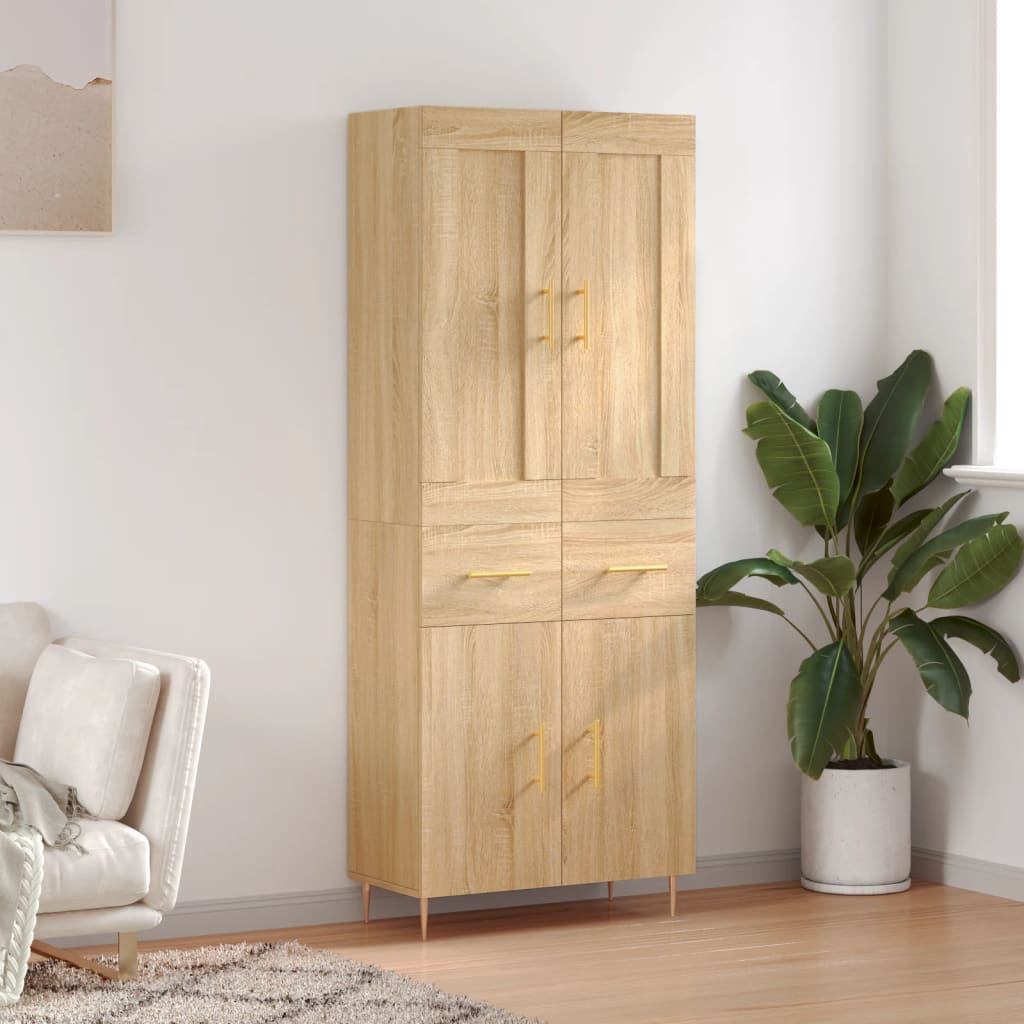 Buffet haut Chêne sonoma 69,5x34x180 cm Bois d'ingénierie - XIOS