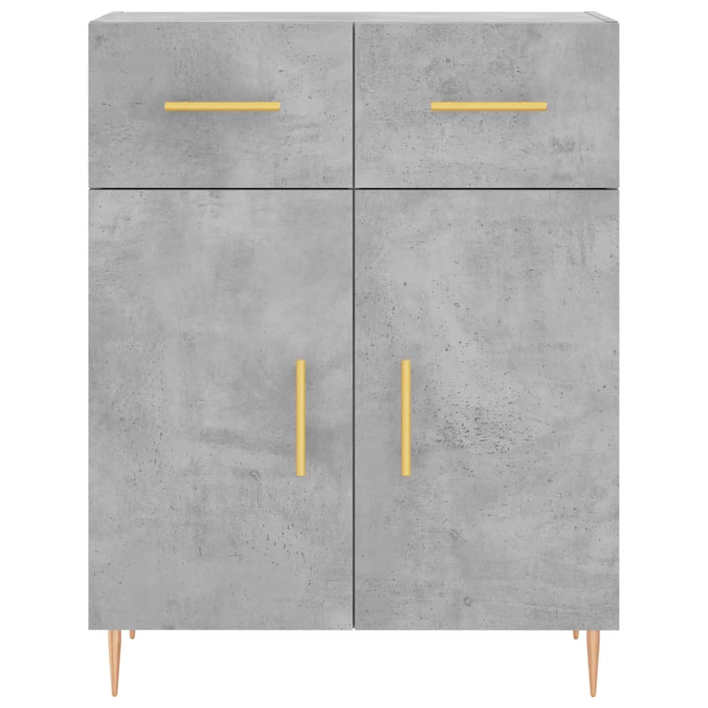 Buffet haut Gris béton 69,5x34x180 cm Bois d'ingénierie - XIOS