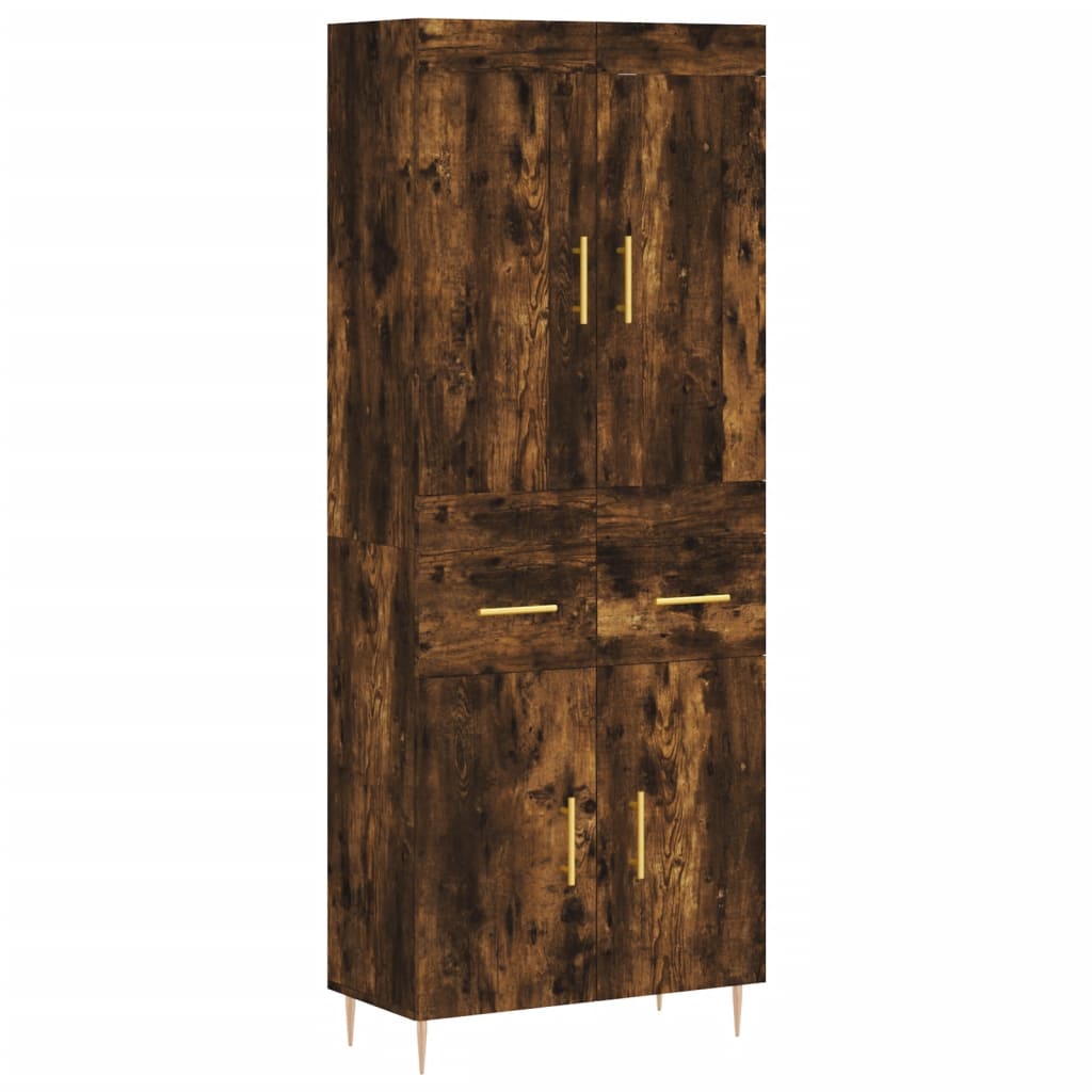 Buffet haut Chêne fumé 69,5x34x180 cm Bois d'ingénierie - XIOS