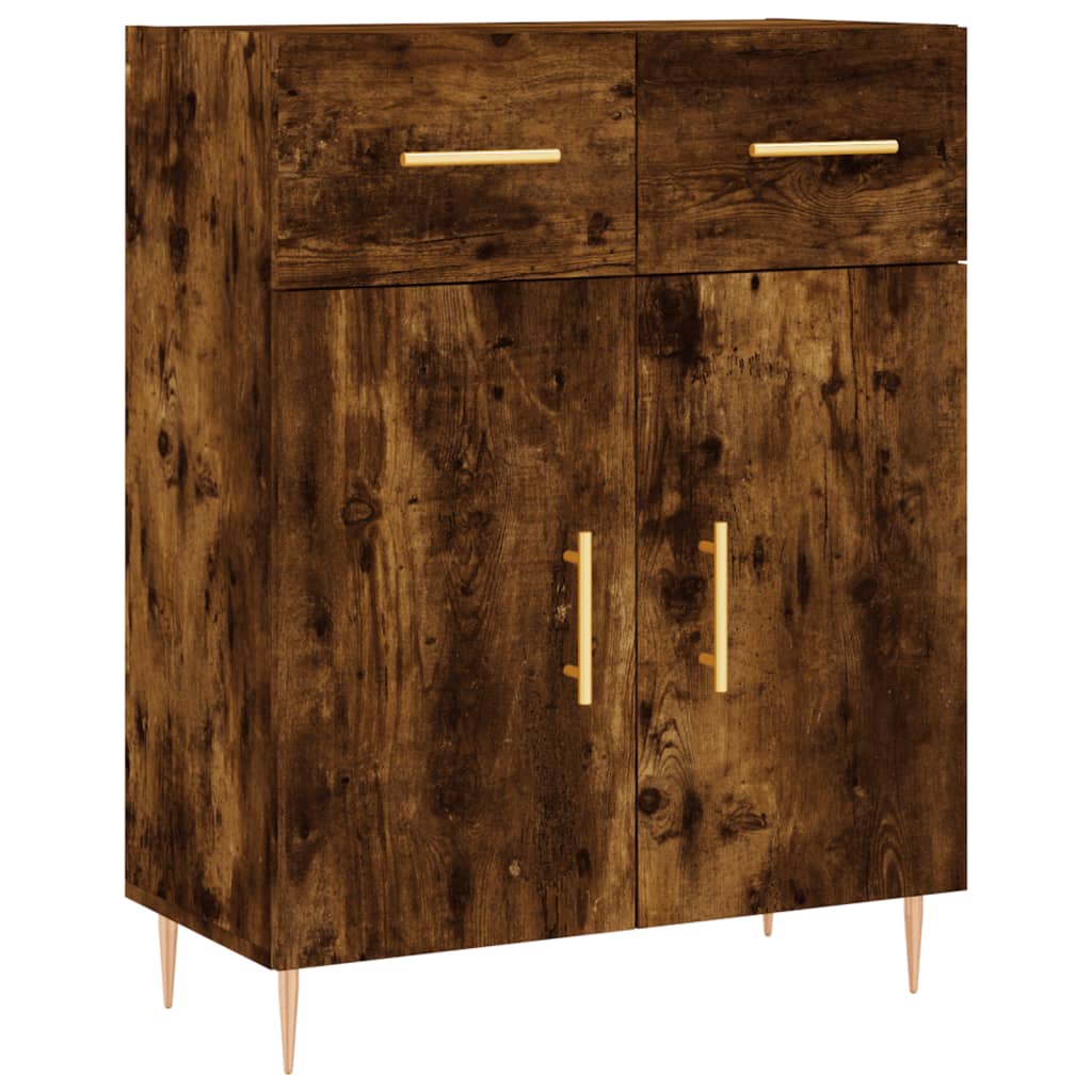 Buffet haut Chêne fumé 69,5x34x180 cm Bois d'ingénierie - XIOS