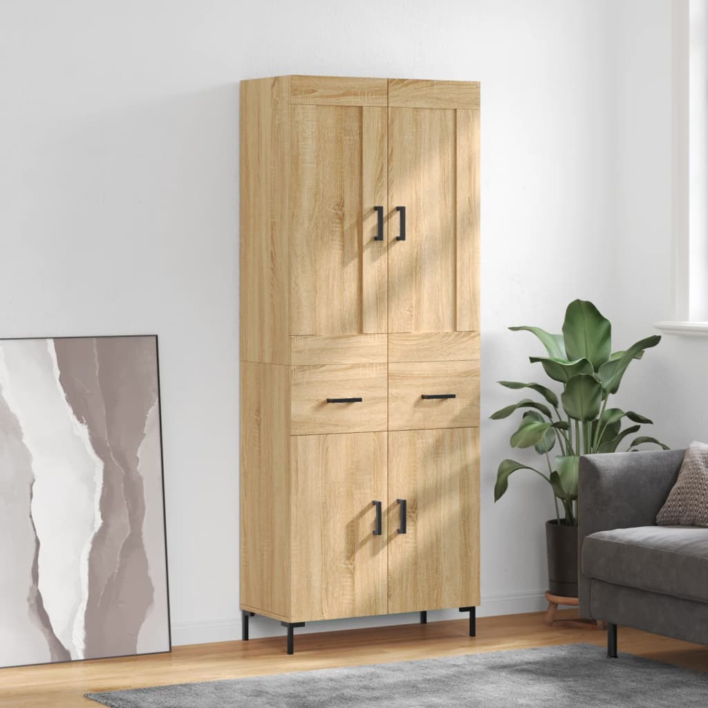 Buffet haut Chêne sonoma 69,5x34x180 cm Bois d'ingénierie - XIOS