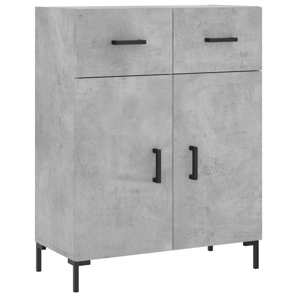 Buffet haut Gris béton 69,5x34x180 cm Bois d'ingénierie - XIOS