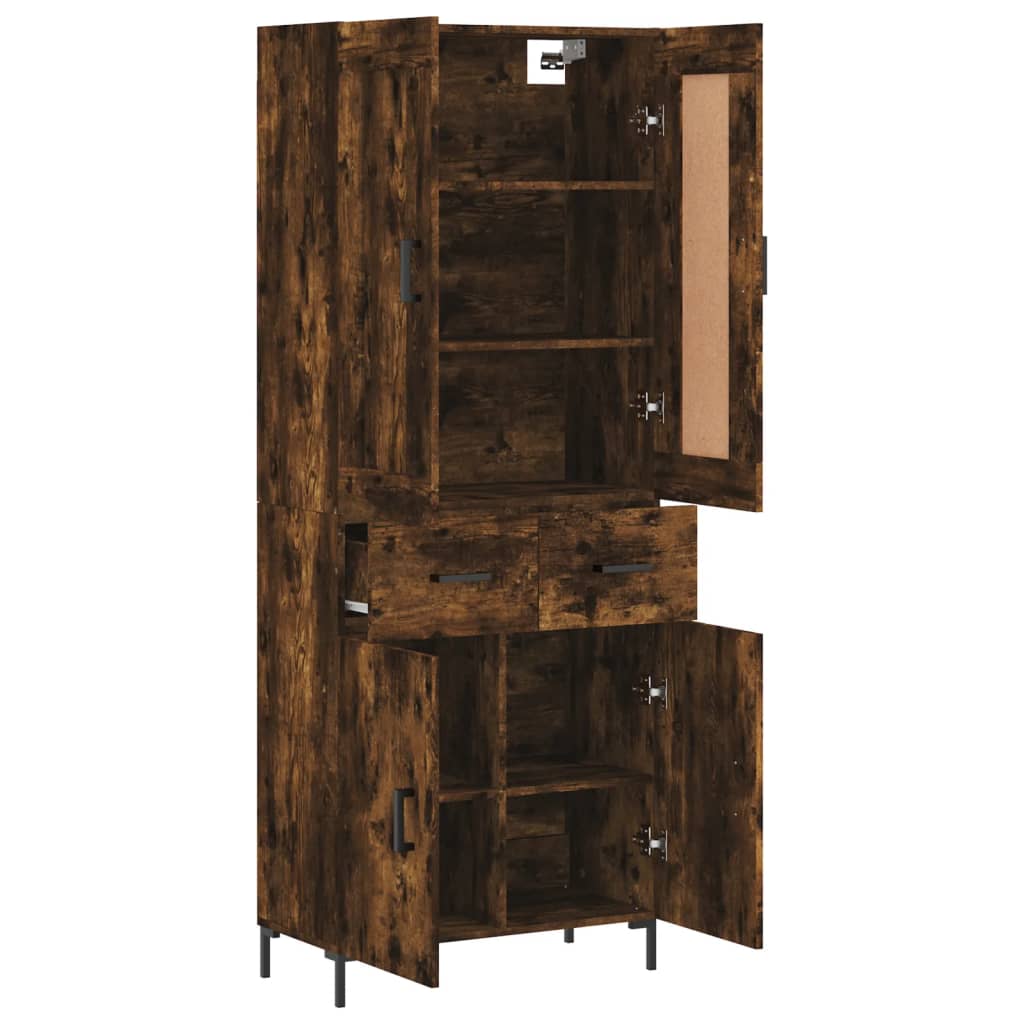 Buffet haut Chêne fumé 69,5x34x180 cm Bois d'ingénierie - XIOS