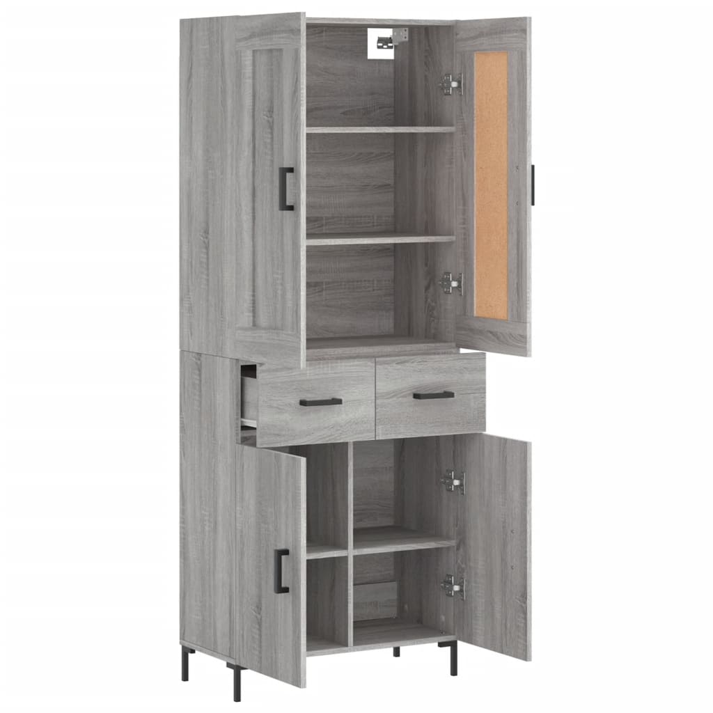 Buffet haut Sonoma gris 69,5x34x180 cm Bois d'ingénierie - XIOS