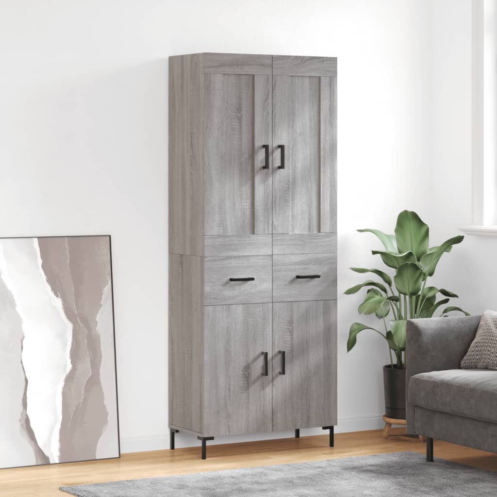 Buffet haut Sonoma gris 69,5x34x180 cm Bois d'ingénierie - XIOS