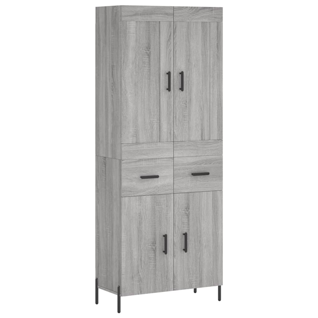 Buffet haut Sonoma gris 69,5x34x180 cm Bois d'ingénierie - XIOS