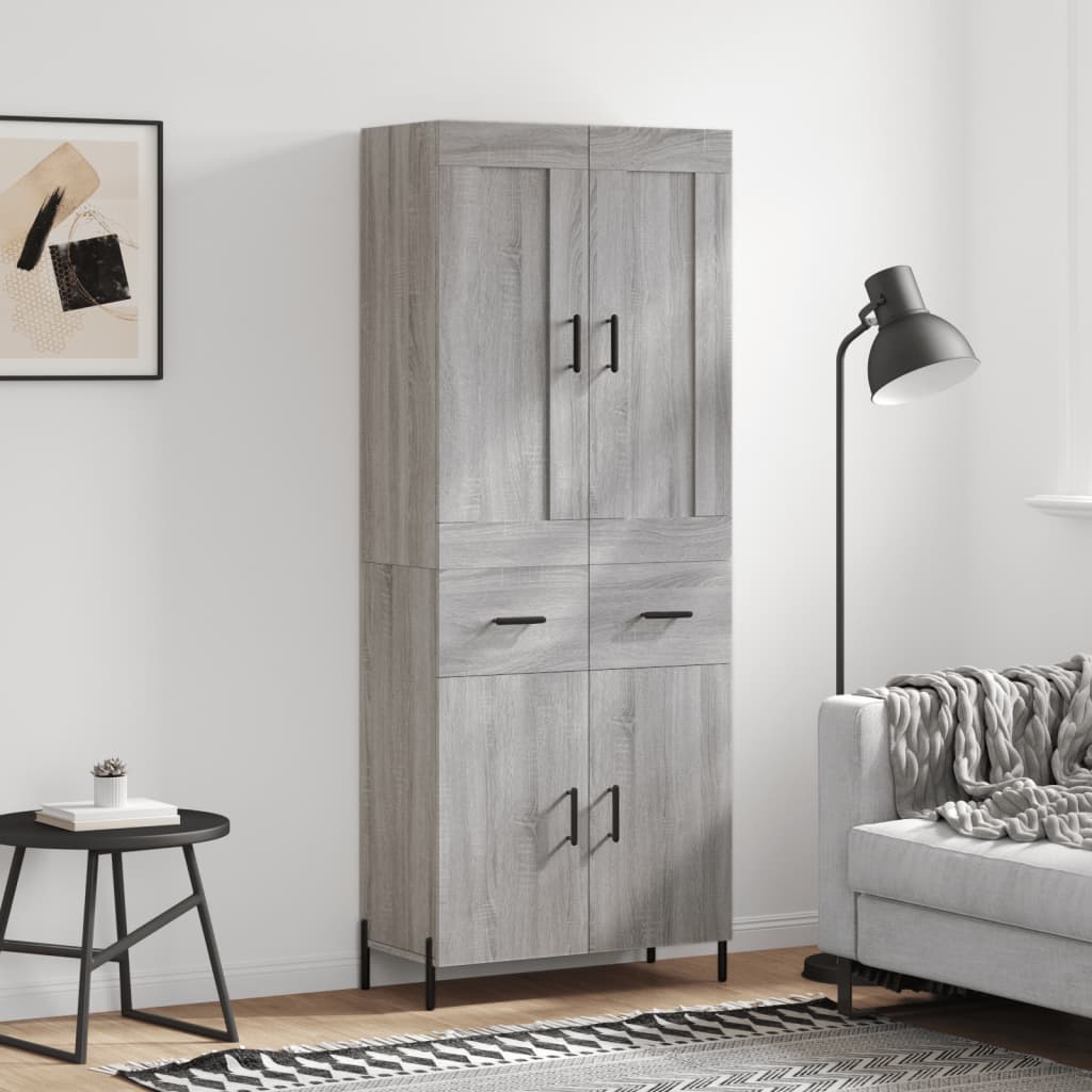 Buffet haut Sonoma gris 69,5x34x180 cm Bois d'ingénierie - XIOS
