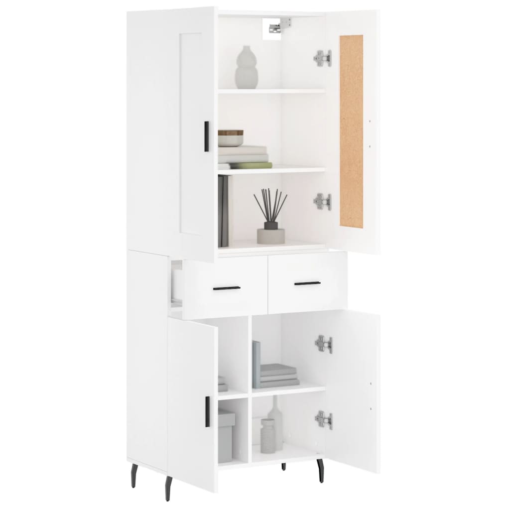 Buffet haut Blanc 69,5x34x180 cm Bois d'ingénierie - XIOS