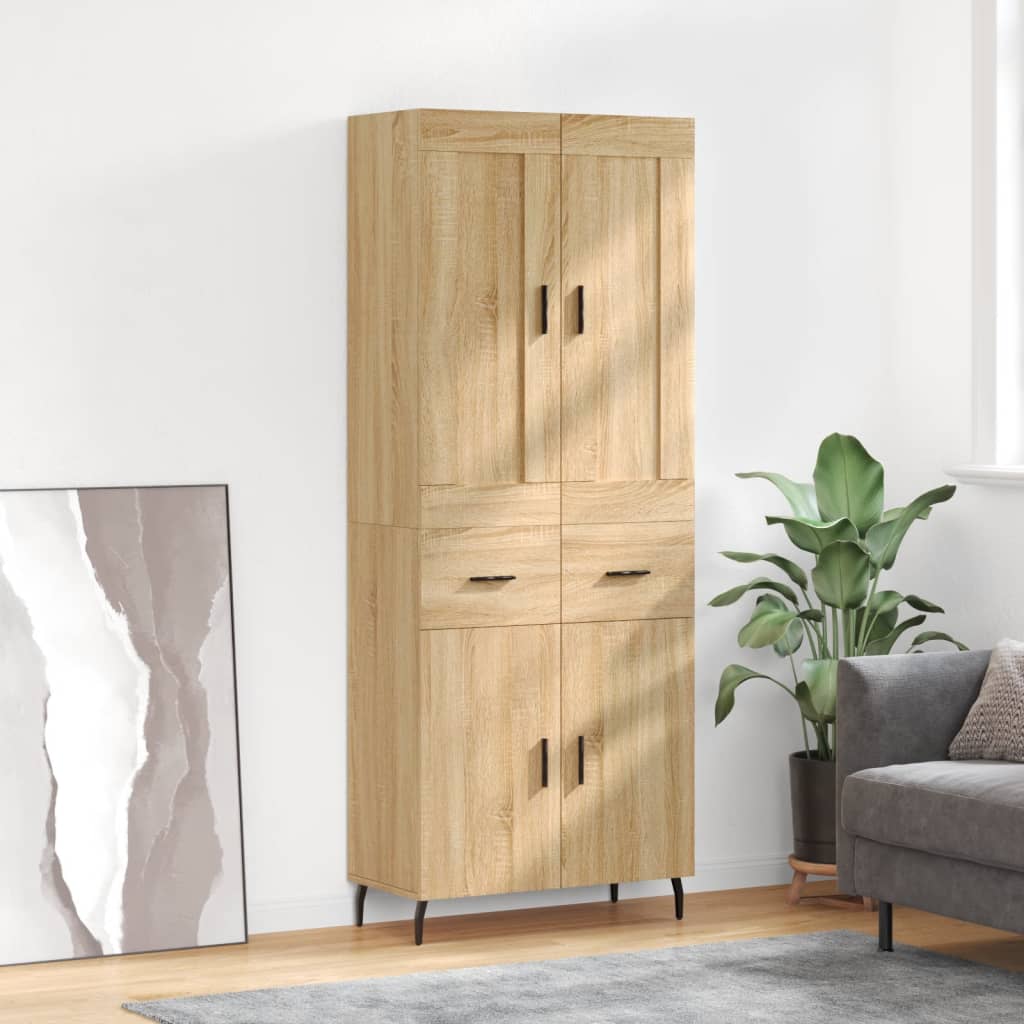Buffet haut Chêne sonoma 69,5x34x180 cm Bois d'ingénierie