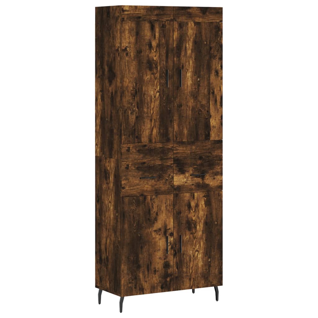 Buffet haut Chêne fumé 69,5x34x180 cm Bois d'ingénierie - XIOS