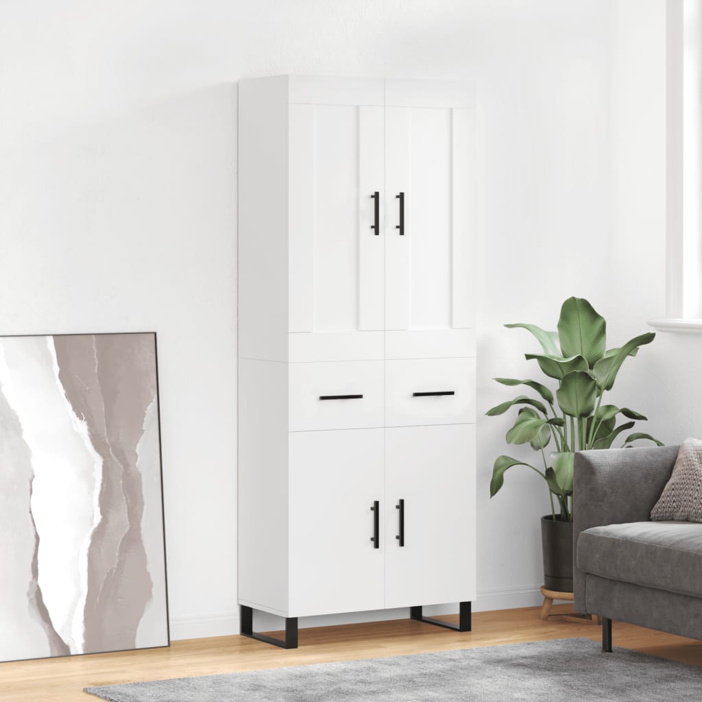 Buffet haut Blanc 69,5x34x180 cm Bois d'ingénierie - XIOS
