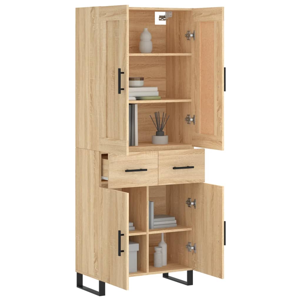Buffet haut Chêne sonoma 69,5x34x180 cm Bois d'ingénierie