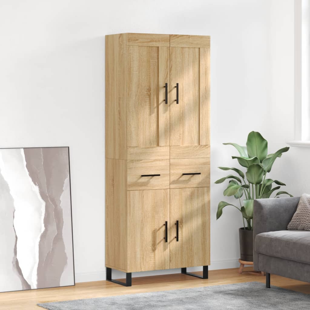 Buffet haut Chêne sonoma 69,5x34x180 cm Bois d'ingénierie