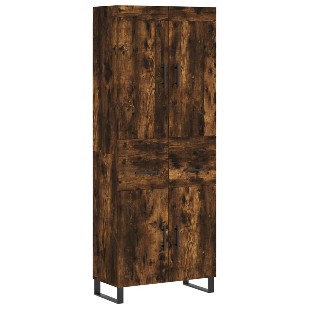 Buffet haut Chêne fumé 69,5x34x180 cm Bois d'ingénierie - XIOS