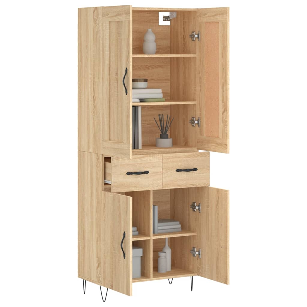 Buffet haut Chêne sonoma 69,5x34x180 cm Bois d'ingénierie - XIOS