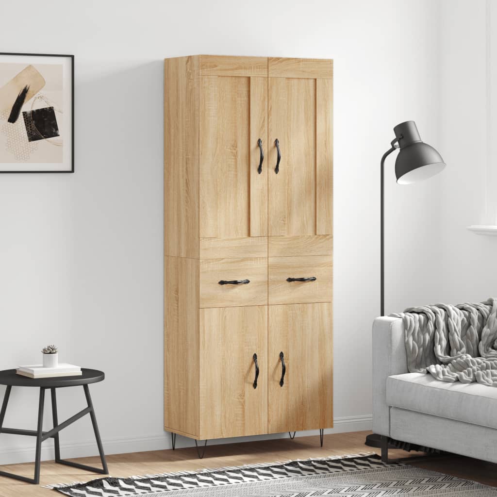 Buffet haut Chêne sonoma 69,5x34x180 cm Bois d'ingénierie - XIOS