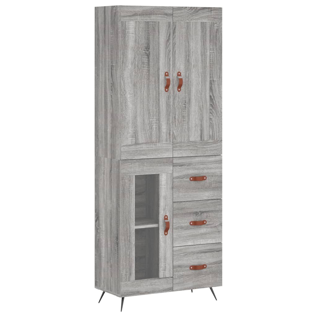 Buffet haut Sonoma gris 69,5x34x180 cm Bois d'ingénierie - XIOS