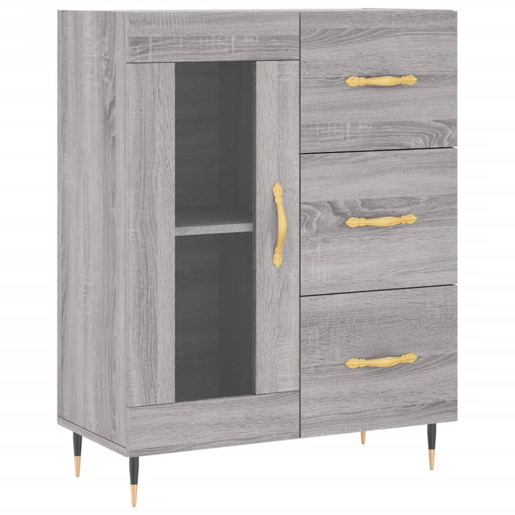 Buffet haut Sonoma gris 69,5x34x180 cm Bois d'ingénierie - XIOS