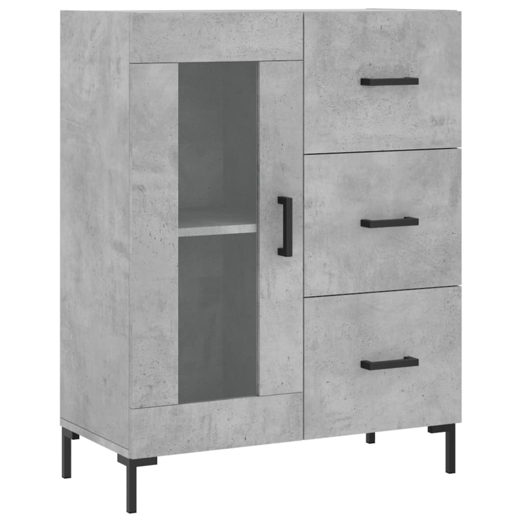 Buffet haut Gris béton 69,5x34x180 cm Bois d'ingénierie - XIOS