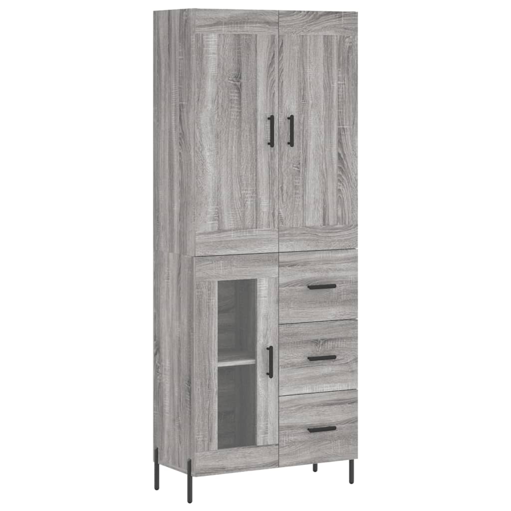 Buffet haut Sonoma gris 69,5x34x180 cm Bois d'ingénierie - XIOS
