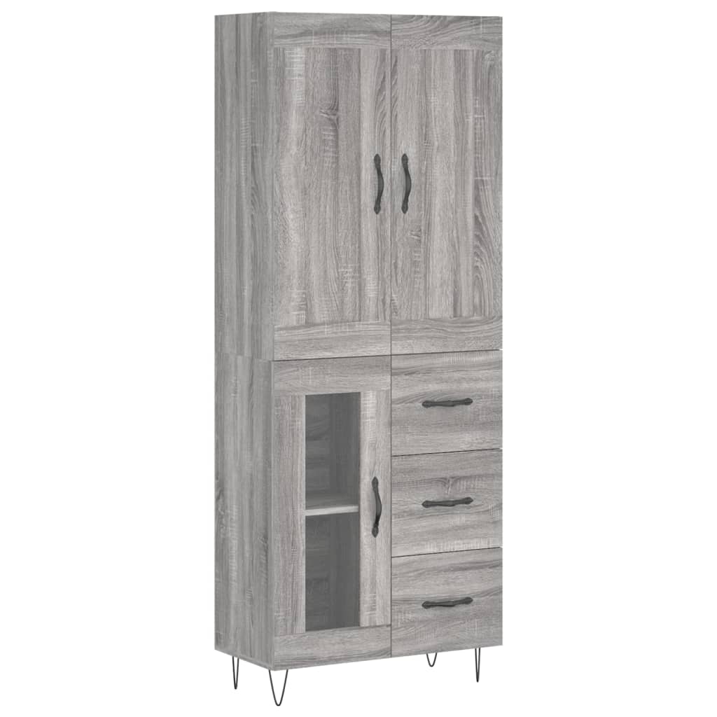 Buffet haut Sonoma gris 69,5x34x180 cm Bois d'ingénierie - XIOS
