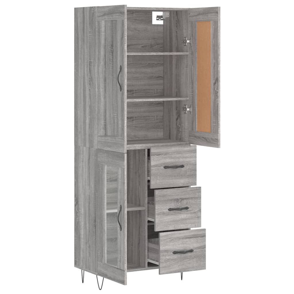 Buffet haut Sonoma gris 69,5x34x180 cm Bois d'ingénierie - XIOS