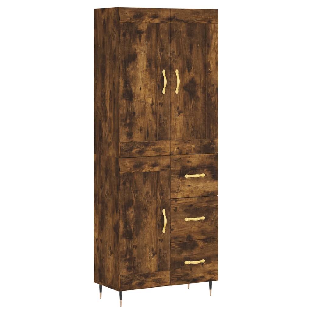 Buffet haut Chêne fumé 69,5x34x180 cm Bois d'ingénierie - XIOS