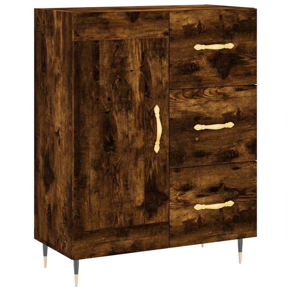 Buffet haut Chêne fumé 69,5x34x180 cm Bois d'ingénierie - XIOS