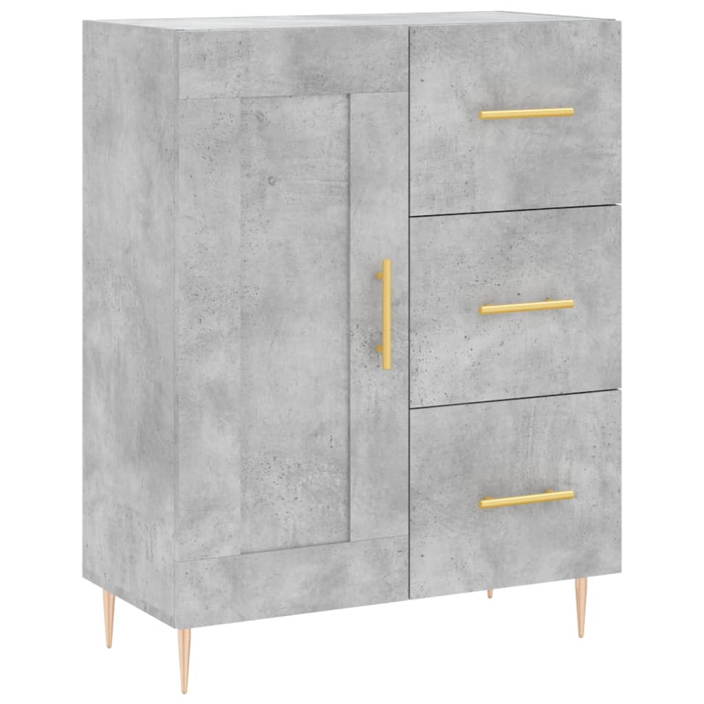 Buffet haut Gris béton 69,5x34x180 cm Bois d'ingénierie - XIOS