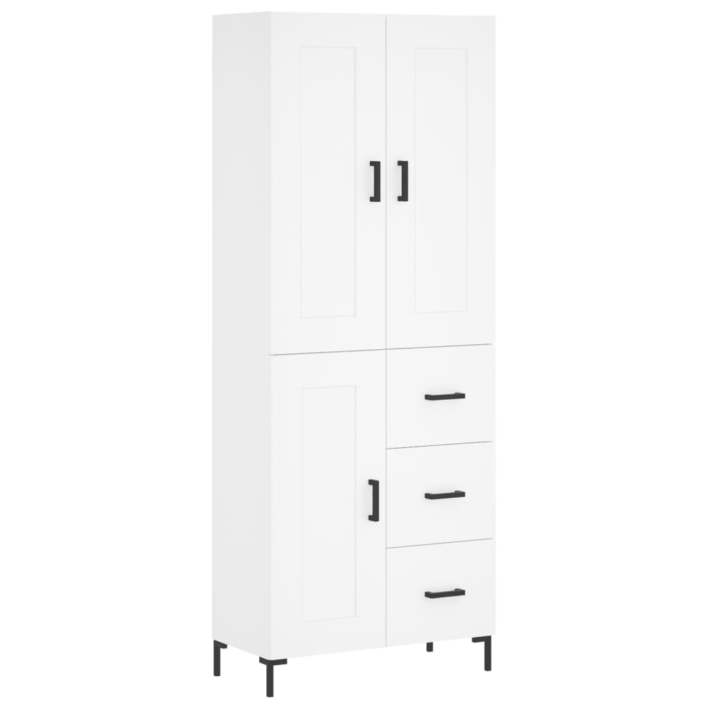 Buffet haut Blanc 69,5x34x180 cm Bois d'ingénierie