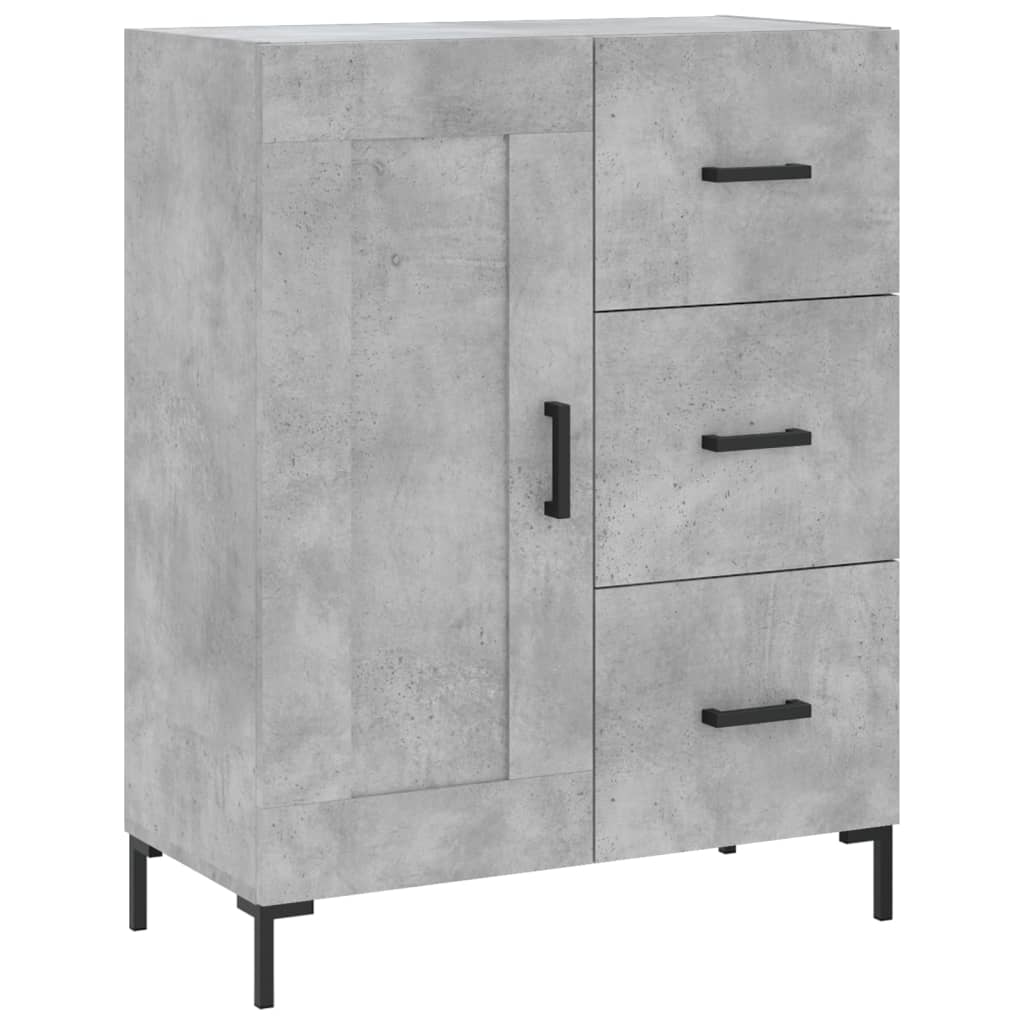 Buffet haut Gris béton 69,5x34x180 cm Bois d'ingénierie - XIOS