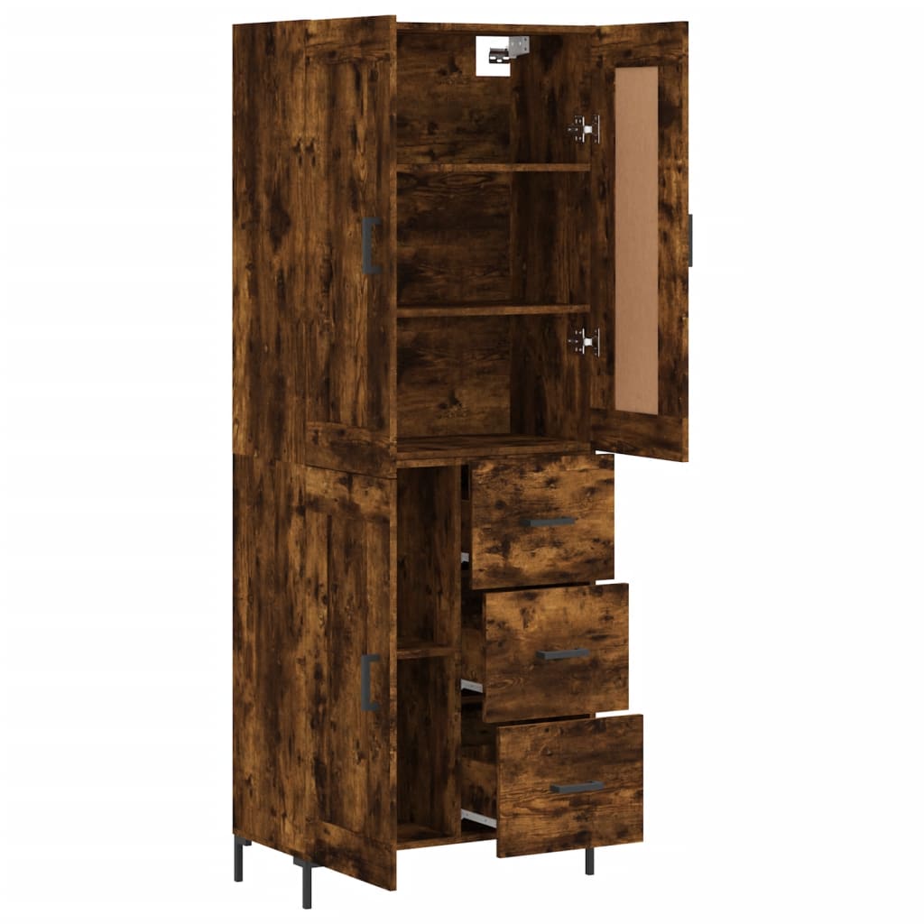 Buffet haut Chêne fumé 69,5x34x180 cm Bois d'ingénierie - XIOS