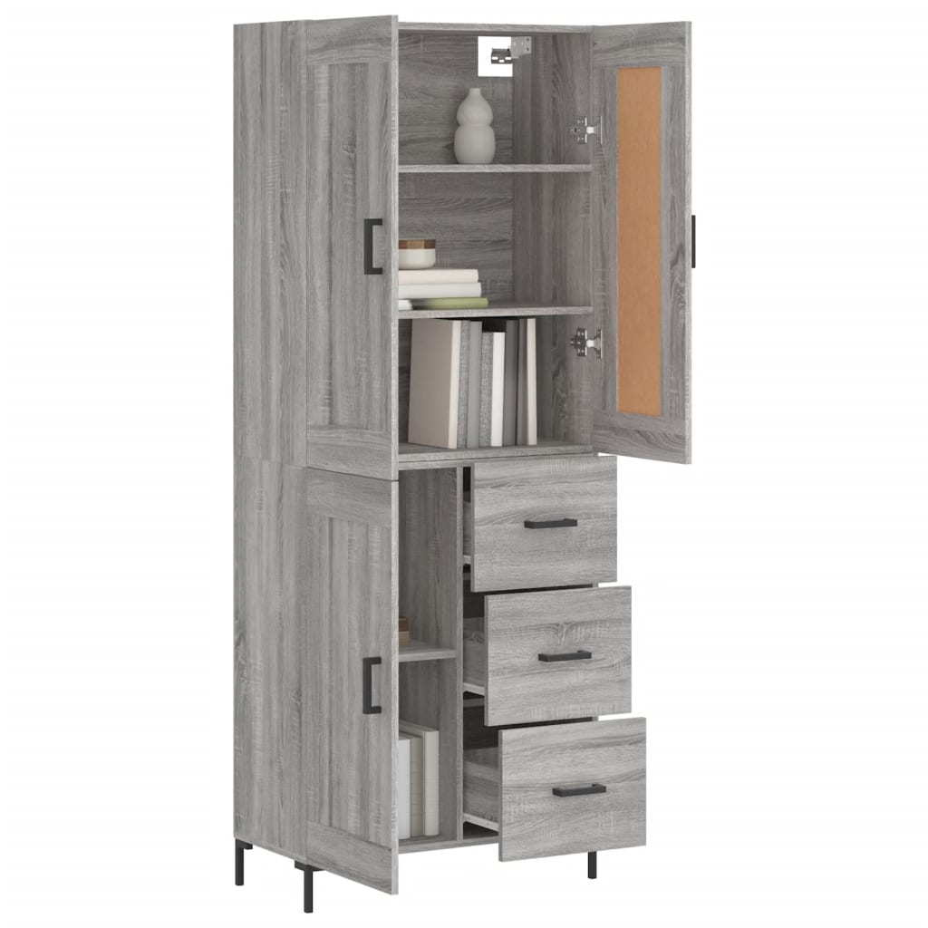 Buffet haut Sonoma gris 69,5x34x180 cm Bois d'ingénierie - XIOS